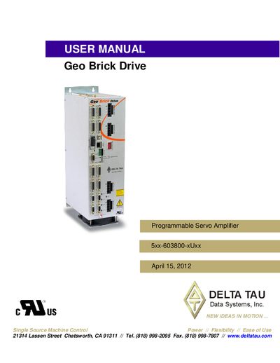 Delta Tau Geo Brick Drive User Manual - cover page