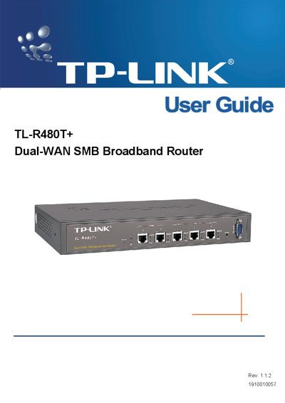 TP-Link TL-R480T+ Router User Manual - cover page