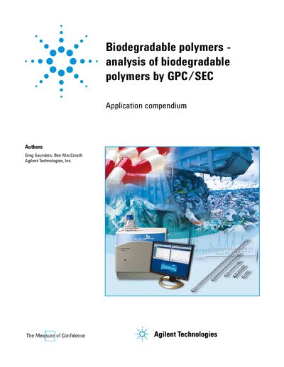 Agilent Biodegradable Polymers Analysis by GPC/SEC Application Compendium - cover page