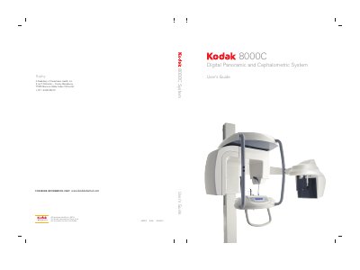 Kodak 8000C Digital Panoramic and Cephalometric System User Guide - cover page