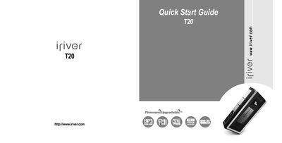 iriver T20 Quick Start Guide - cover page