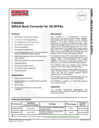 Fairchild FAN5902 Datasheet - cover page