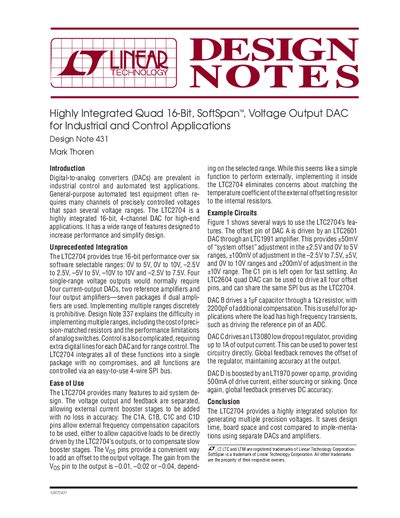 LINEAR dn431 handbook - cover page
