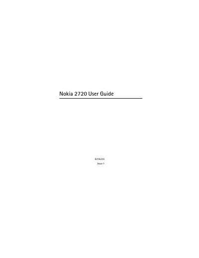 Nokia 2720 User Guide - cover page