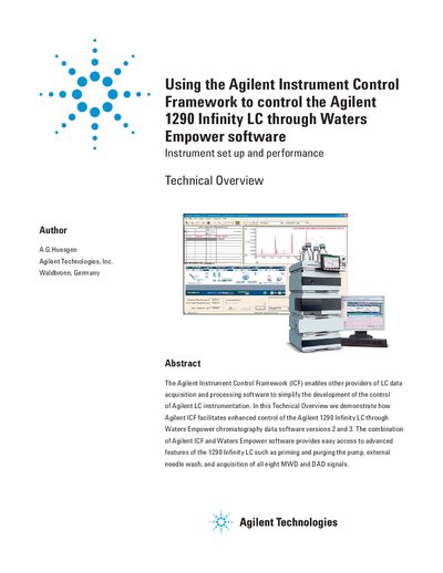 Agilent 1290 Infinity LC Control via Waters Empower Technical Overview - cover page