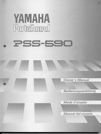 Yamaha PSS-590 Owner's Manual - cover page