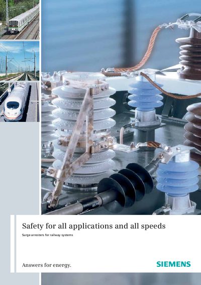 Siemens Surge Arresters Railway Systems Product Catalog - cover page