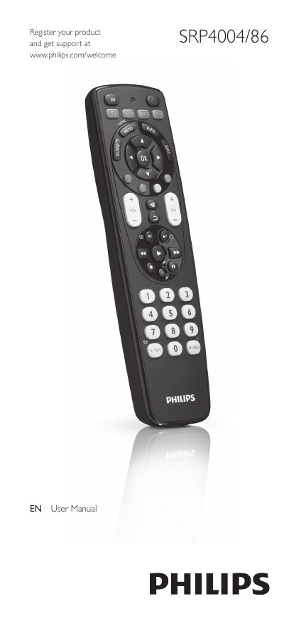 Philips SRP4004/86 Universal Remote Control User Manual - cover page