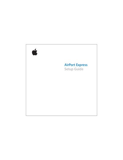 Apple AirPort Express Setup Guide - cover page