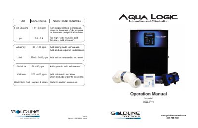 Goldline AQL-P-4 Automation and Chlorination Operation Manual - cover page