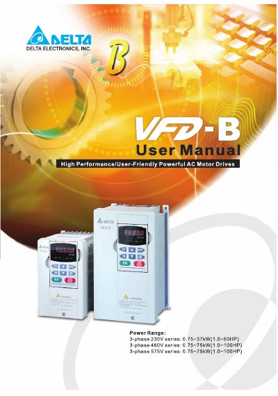 Delta VFD‑B Series User Manual - cover page