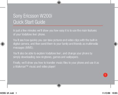 Sony Ericsson W200i Quick Start Guide - cover page