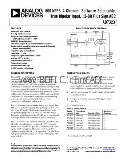 Analog Devices AD7323 Datasheet - cover page