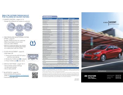 Hyundai Accent Quick Reference Guide - cover page
