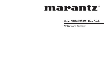 Marantz SR4001/SR5001 User Manual - cover page