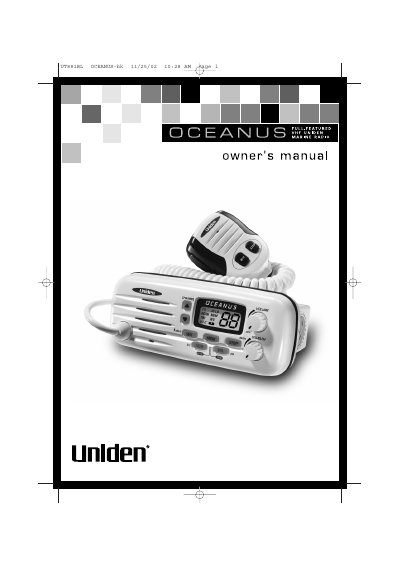 Uniden OCEANUS VHF Marine Radio Operating Guide - cover page