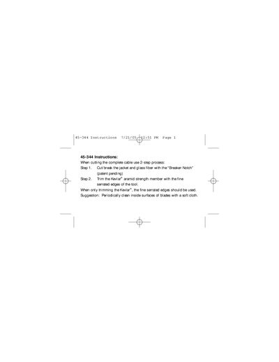 Ideal 45-344 Serrated Cutter Instructions - cover page
