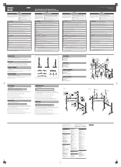 Yamaha RS130 Electronic Drum Rack Assembly Manual