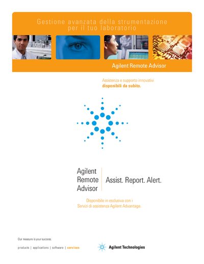 Agilent Italian Version - Agilent Remote Advisor Brochure Brief - 5989-6080ITE Manual - cover page