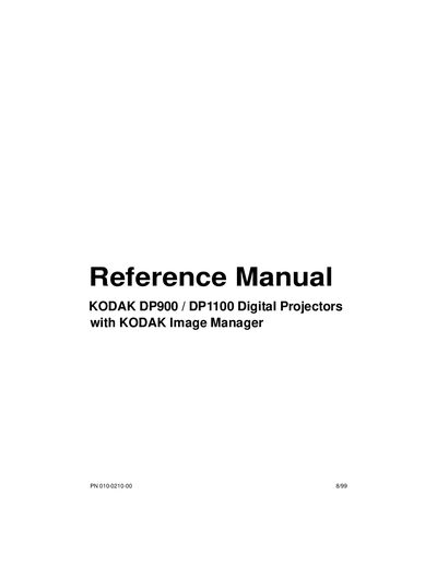 Kodak DP900/DP1100 Reference Manual - cover page