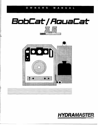 HydraMaster BobCat/AquaCat 3.5 Owner's Manual - cover page