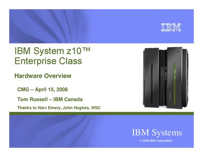 IBM System z10 EC Enterprise Class User Manual - cover page