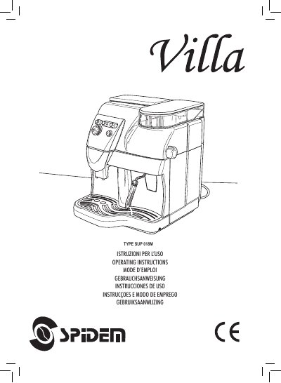 Sup 018m Espresso Coffee Machine User Guide - cover page