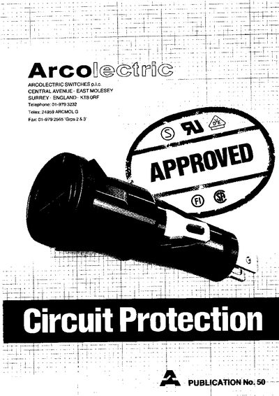 Arcolectric Circuit Protection Switches Publication No. 50 - cover page