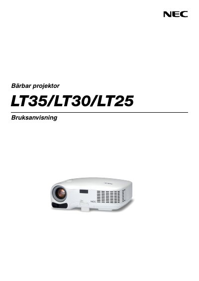 NEC Projecteur micro portable LT150Z Manuel d'utilisation - cover page