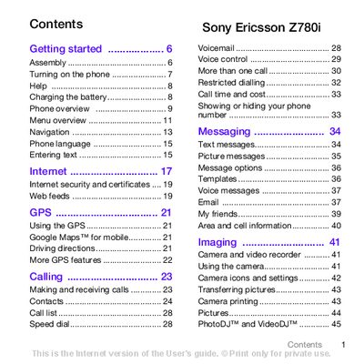Sony Ericsson Z780i User Manual - cover page