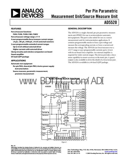 Analog Devices AD5520 Datasheet - cover page