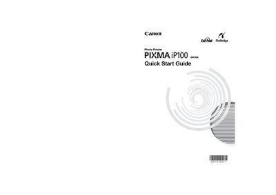 Canon PIXMA iP100 Photo Printer Quick Start Guide - cover page