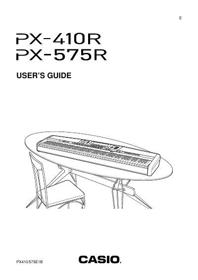 Casio PX-410R/PX-575R Electronic Musical Instrument User's Guide - cover page