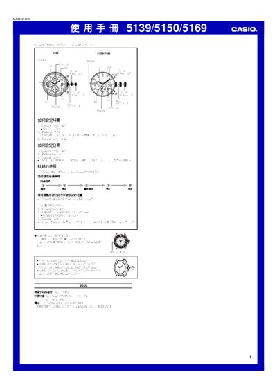 CASIO5169 Manual - cover page