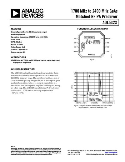 Analog Devices ADL5323 Datasheet - cover page