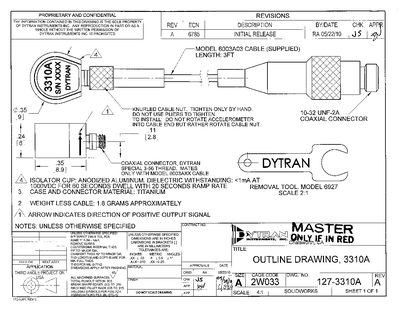 Dytran 3310A Outline Drawing and Performance Specification - cover page