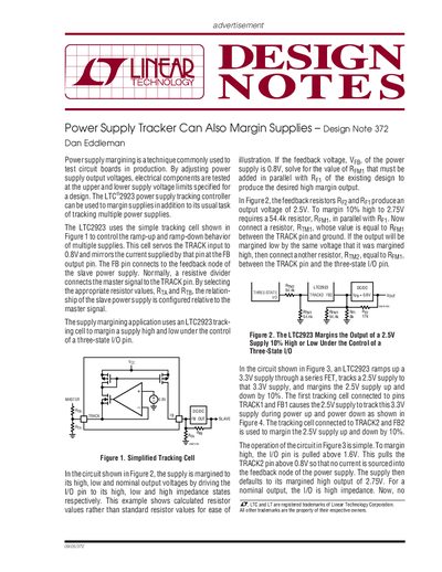 LINEAR Power Supply Tracker Can Also Margin Supplies Design Note 372 Dan Eddleman handbook - cover page