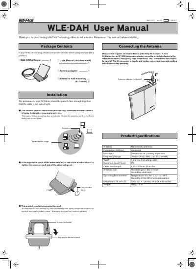 Buffalo WLE-DAH Antenna User Manual - cover page