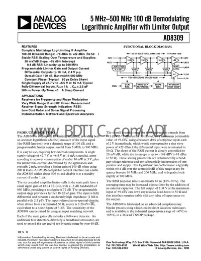 Analog Devices AD8309 Handbook - cover page