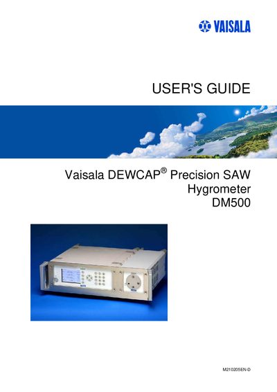 Vaisala DM500 User Manual - cover page
