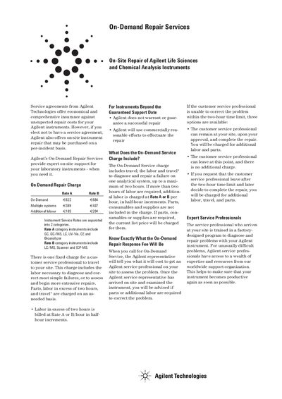Agilent English for Ireland-On Demand Repair (Trail Update)-5989-2796ENIE Manual - cover page