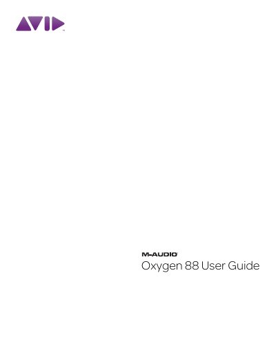 M-Audio Oxygen 88 User Guide