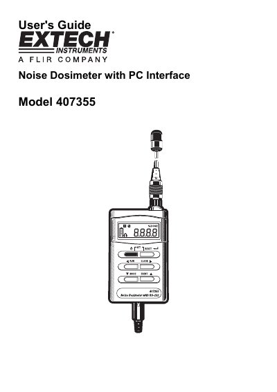 Extech 407355 Noise Dosimeter User's Guide