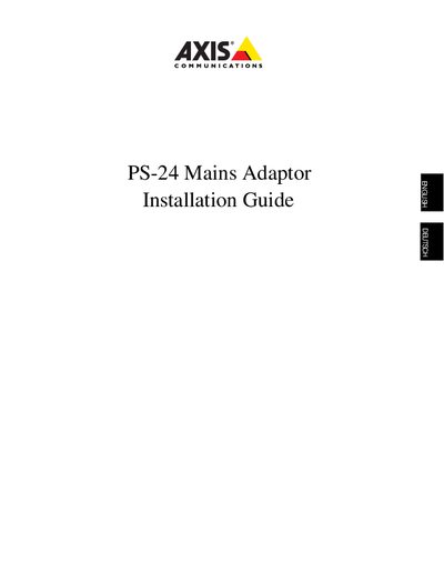 AXIS PS-24 Mains Adaptor Installation Guide - cover page