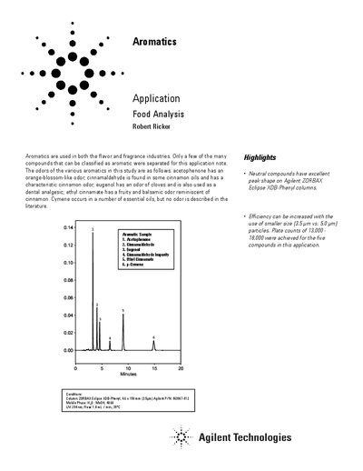 Agilent Aromatics Application Note - cover page