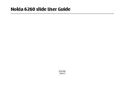 Nokia 6260 slide User Guide