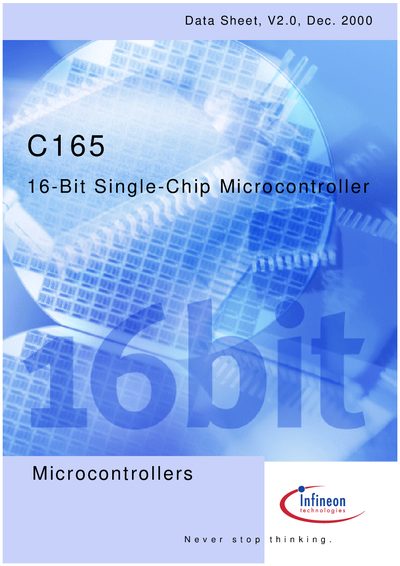 Infineon C165 16-Bit Microcontroller Datasheet - cover page