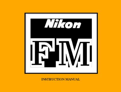 Nikon FM Instruction Manual - cover page