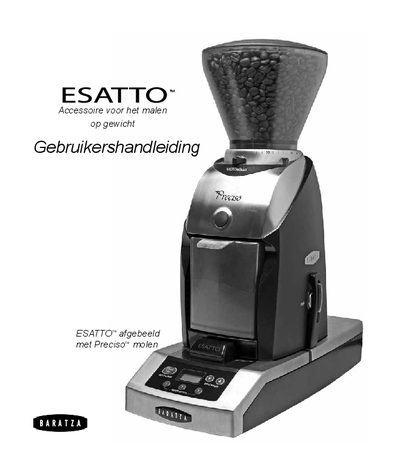 Baratza ESATTO Dosing Accessory User Manual - cover page