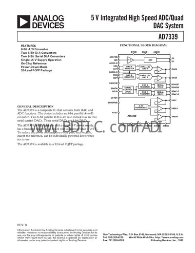 Analog Devices AD7339 Datasheet - cover page